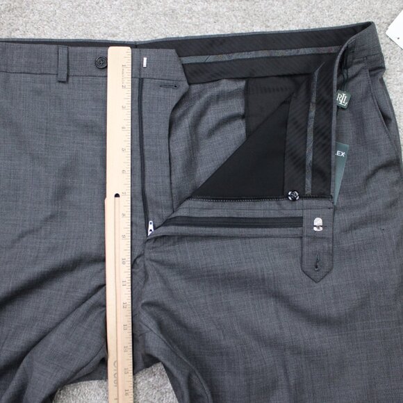 LAUREN Ralph Lauren Suit Separate Pants NWT Mens 46 Gray Ultraflex Wool Unhemmed - Picture 13 of 16